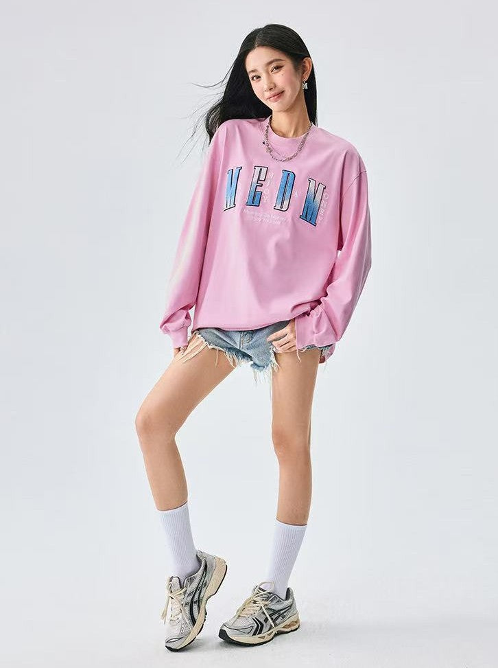 MEDM Toothbrush Embroidered Patch Long-sleeved T-shirt