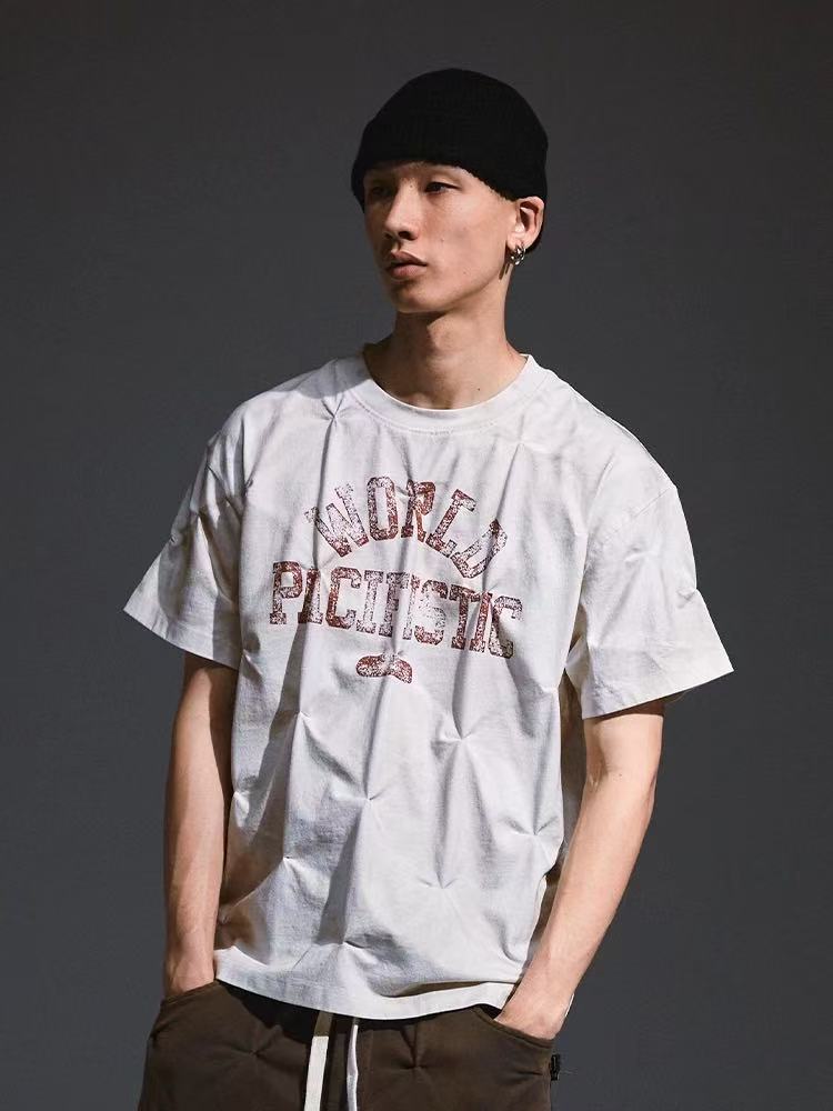 REMEDY Pleated Vintage Short-sleeve T-Shirt