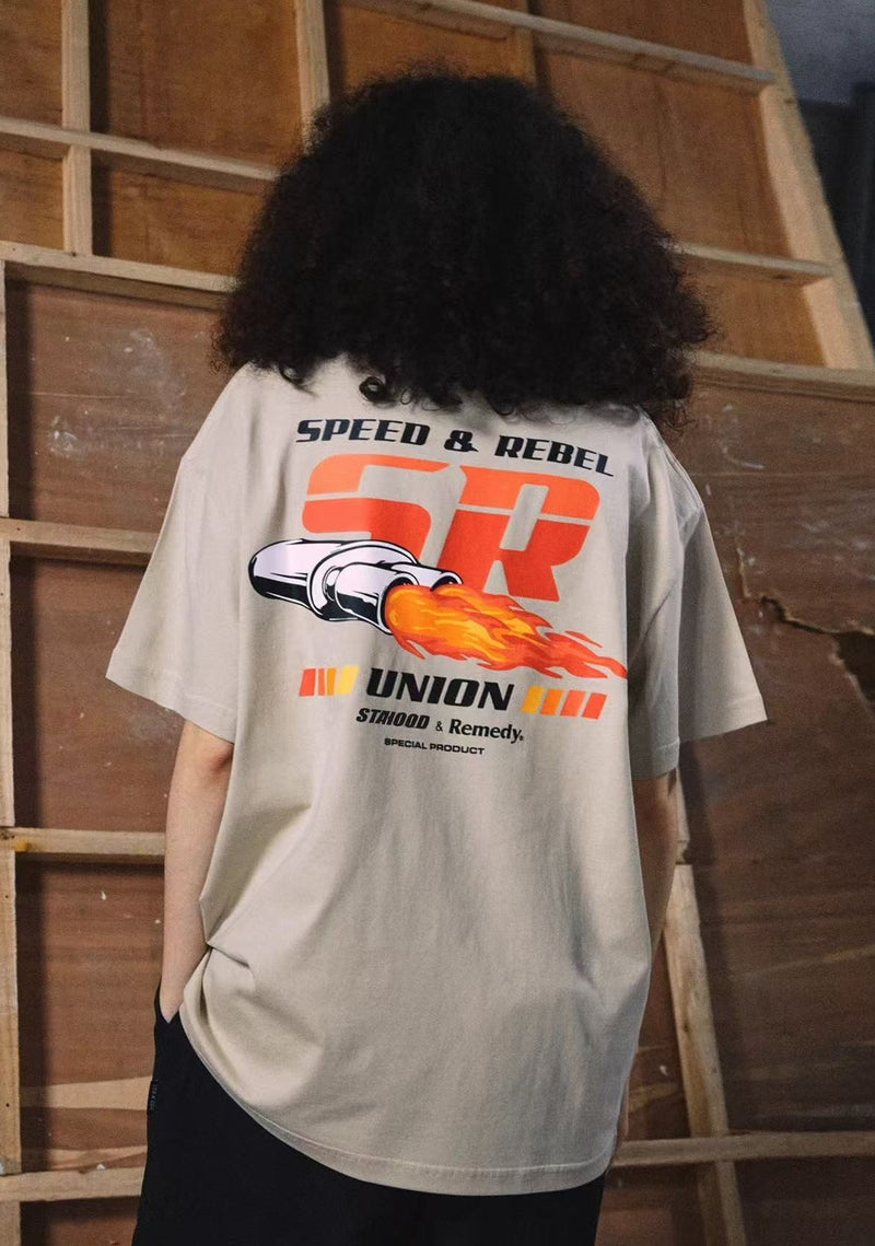 REMEDYxSTA SR Car Engine Printed Short-sleeve T-shirt