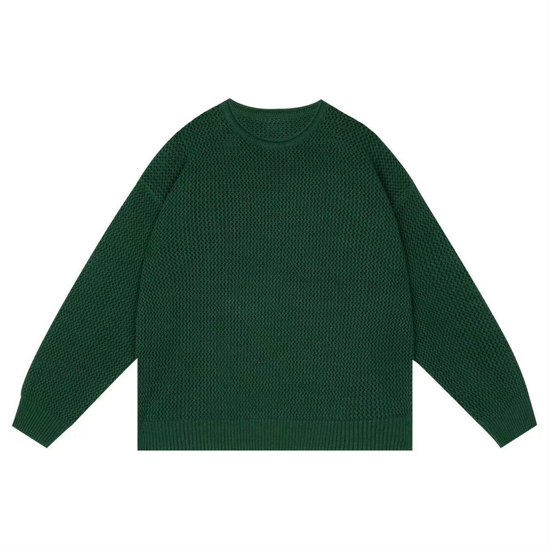 WASSUP Hollow Round Collar Sweater