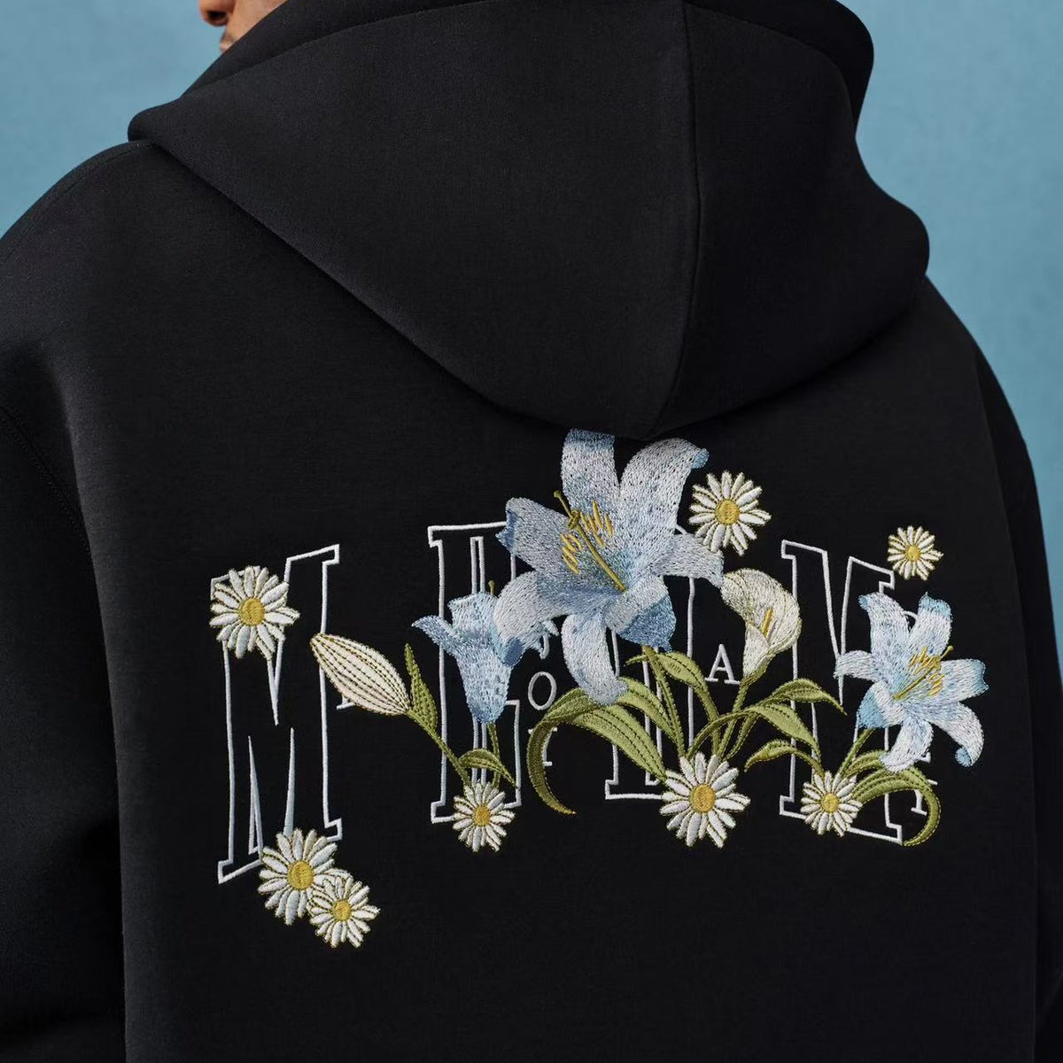 MEDM Floral Air Layer Embroidered Zip Hoodie
