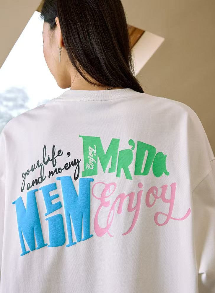 MEDM Colorful Fun Font Long-sleeve T-shirt