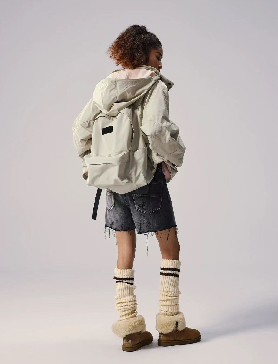 REMEDY Logo Print Backpacking Trench Coat