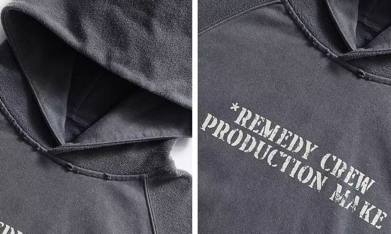 REMEDY Washed Patchwork Hoodie