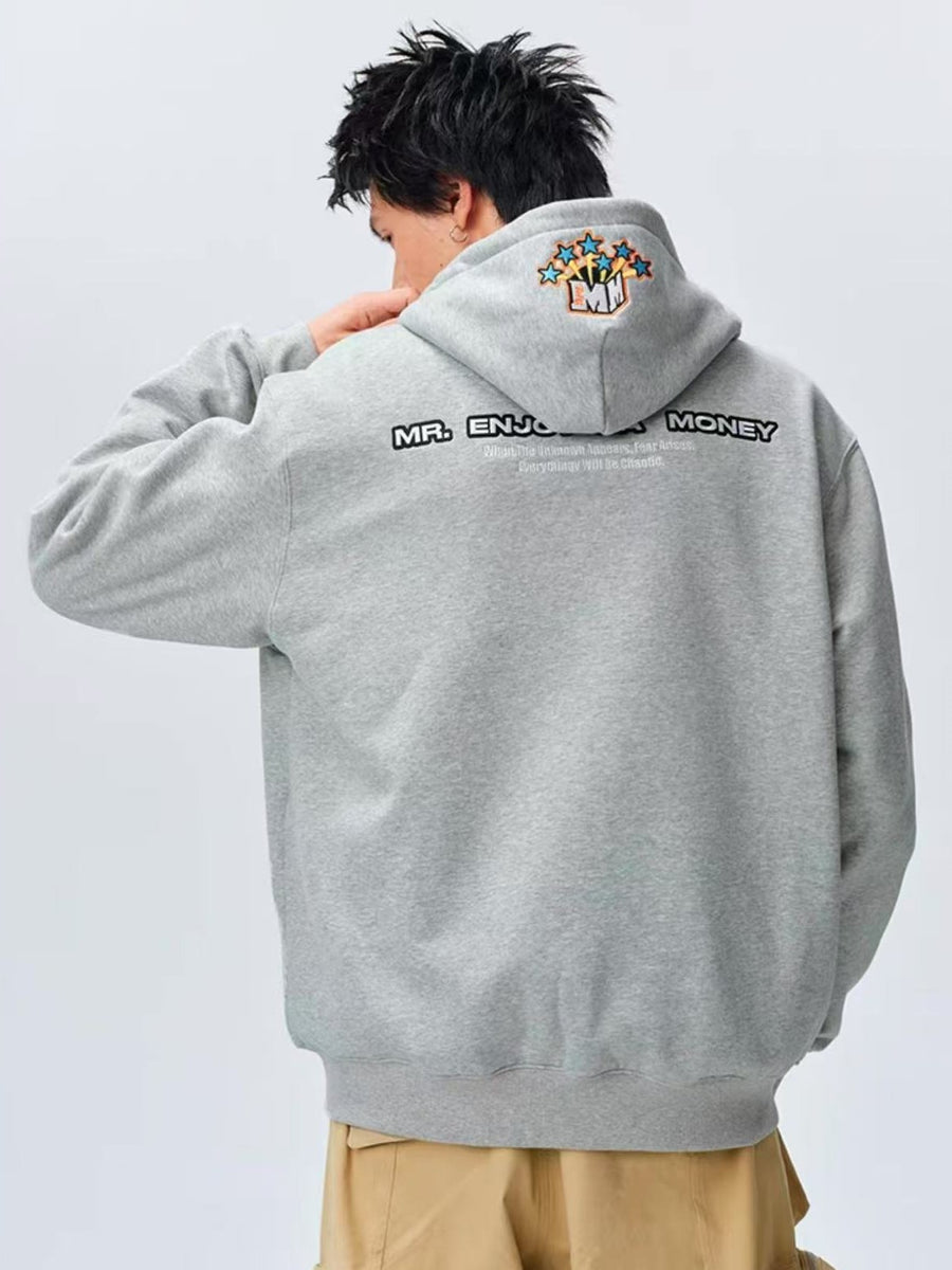 MEDM Blooming Star Embroidered Zipper Hoodie