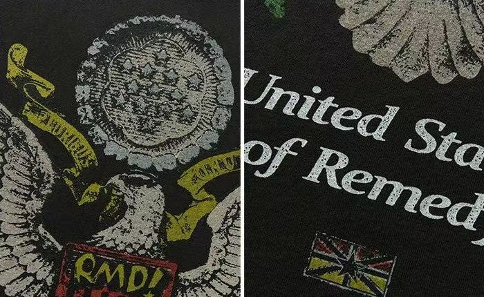 REMEDY  Peace Eagle Design Short-sleeve T-shirt