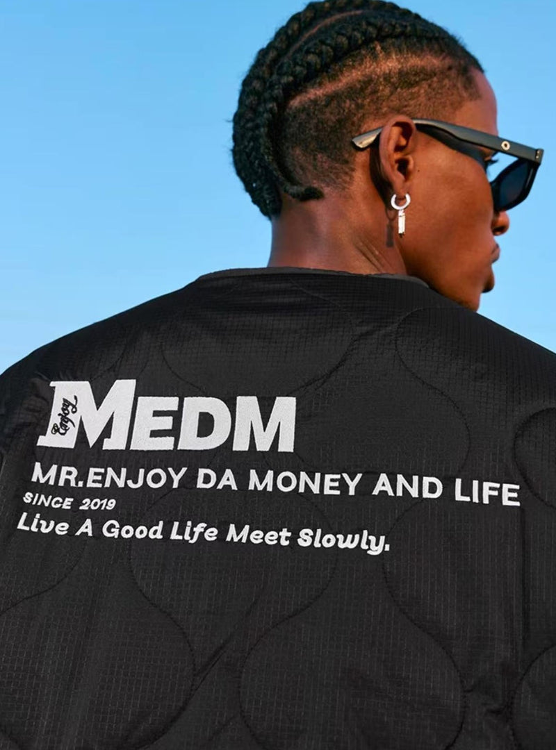 MEDM Embroidery Font Typesetting Cotton Coat