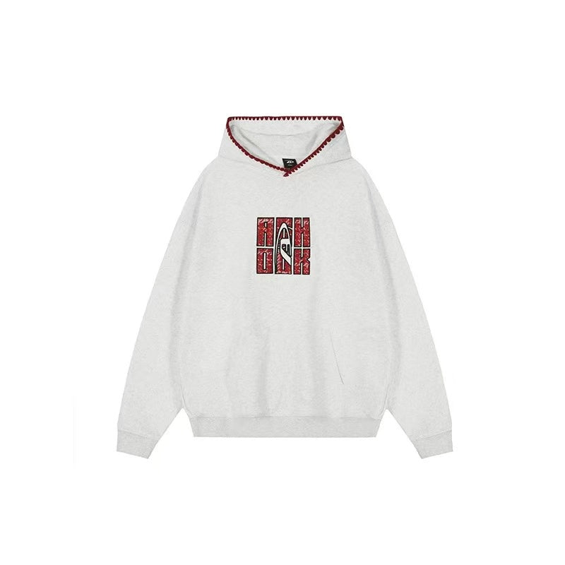 ACHOCK Retro Patch Embroidered Hoodie
