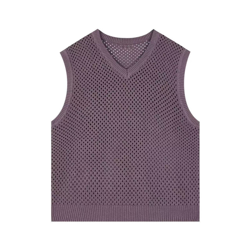 WASSUP Hollow V-neck Wool Vest