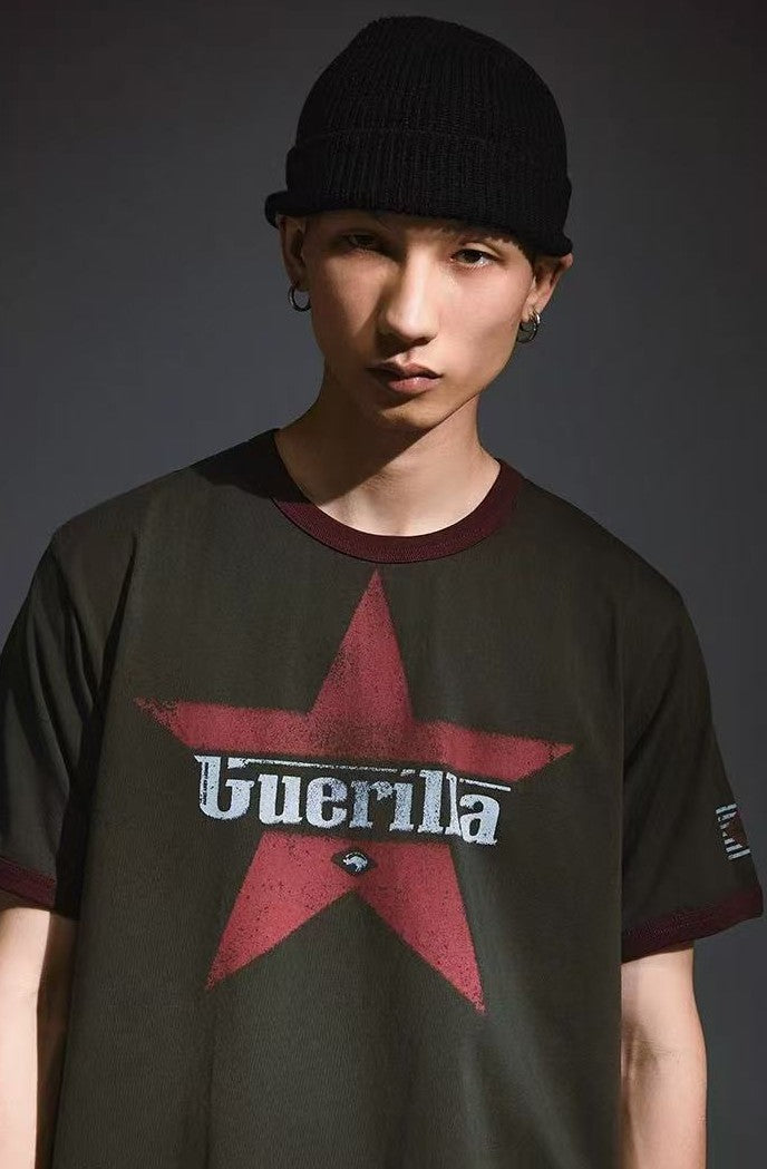 REMEDY Contrast Ribbed Short-sleeved T-shirt
