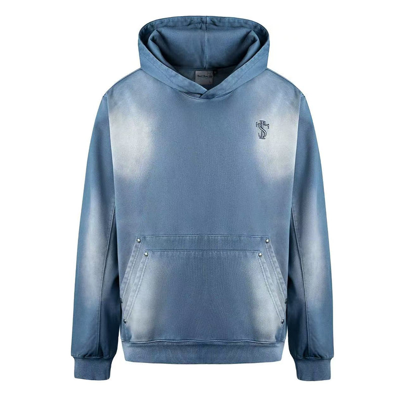 STK Double Pouch Rivet Pocket Wash Hoodie