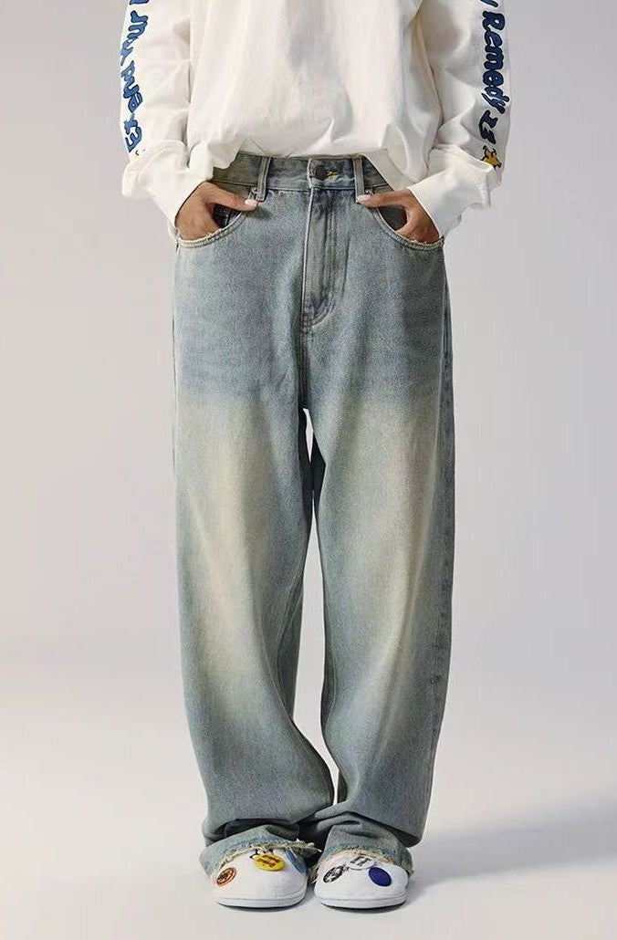 REMEDY Retro Washed Frayed Jeans