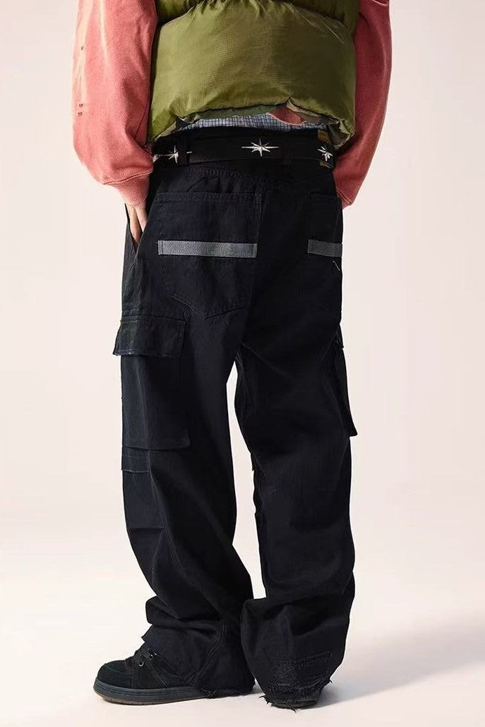 REMEDY Retro Frayed Striaght-leg Work Pants