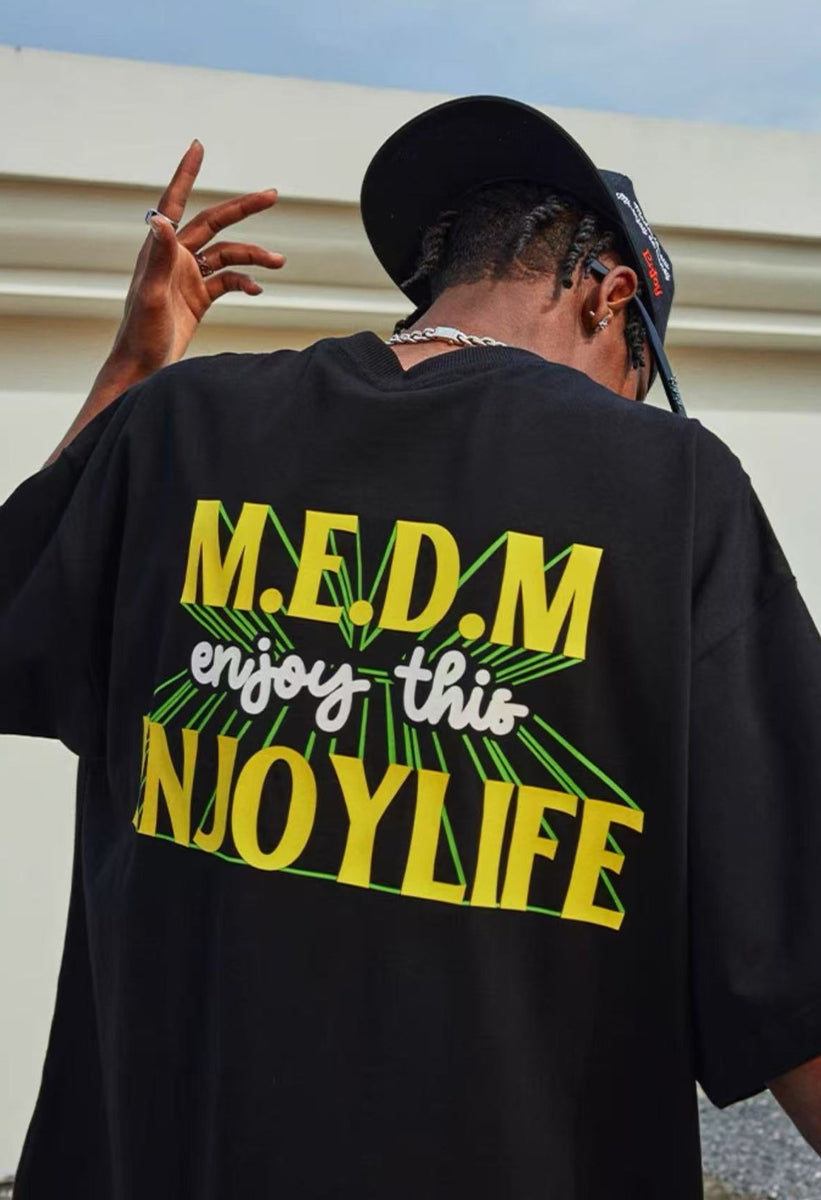 MEDM Three-dimensional Letters Short-sleeved T-shirt