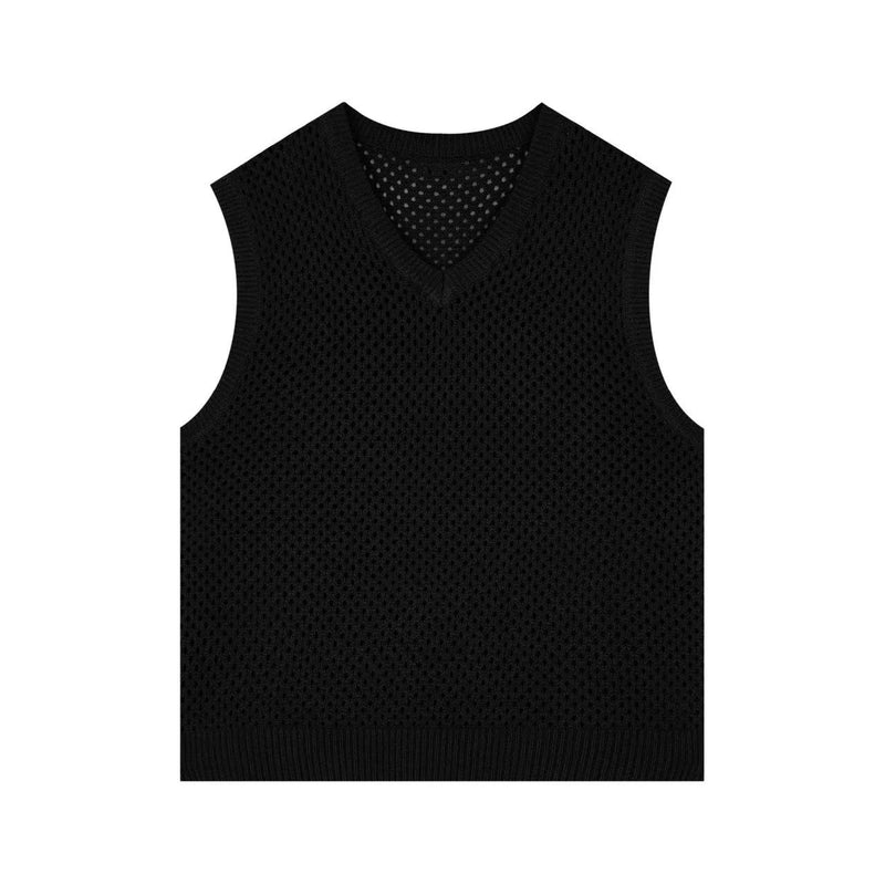 WASSUP Hollow V-neck Wool Vest