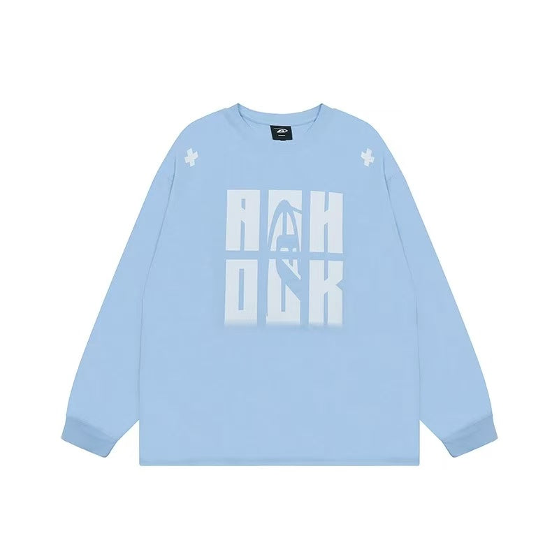 ACHOCK Heavy Letter Print Long-sleeve T-shirt