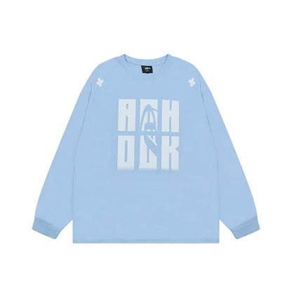 ACHOCK Heavy Letter Print Long-sleeve T-shirt