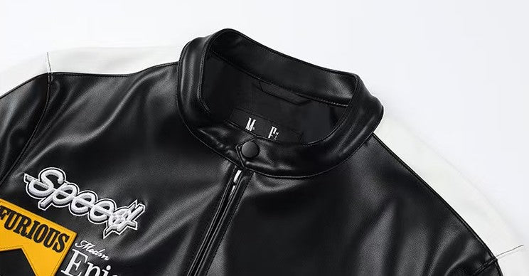 MEDM Retro Racing Leather Jacket