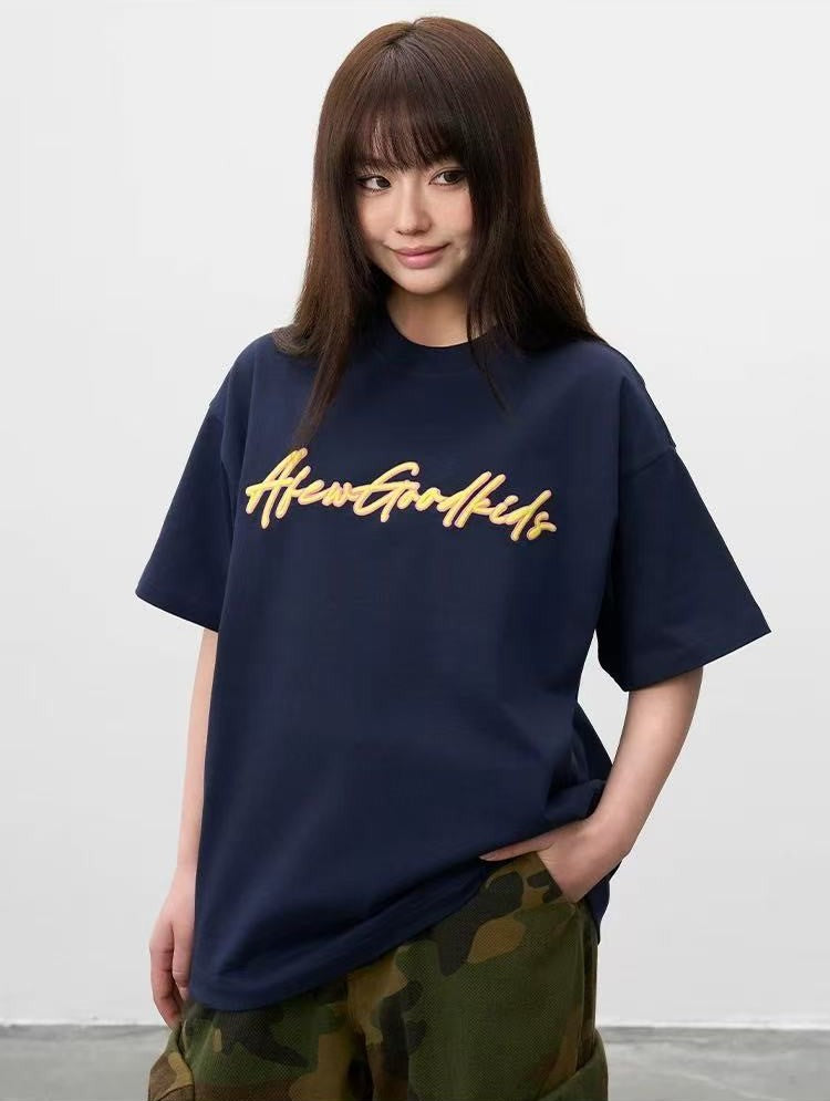 AFGK High-foam Embroidered Short-sleeved T-shirt