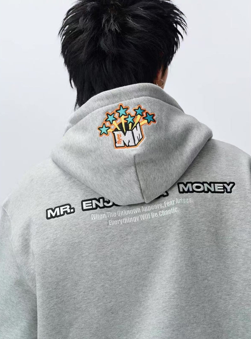 MEDM Blooming Star Embroidered Zipper Hoodie