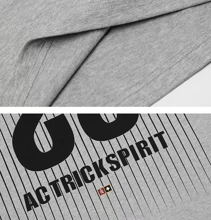 ACHOCK Screen Stripe Print Design Round Neck T-shirt