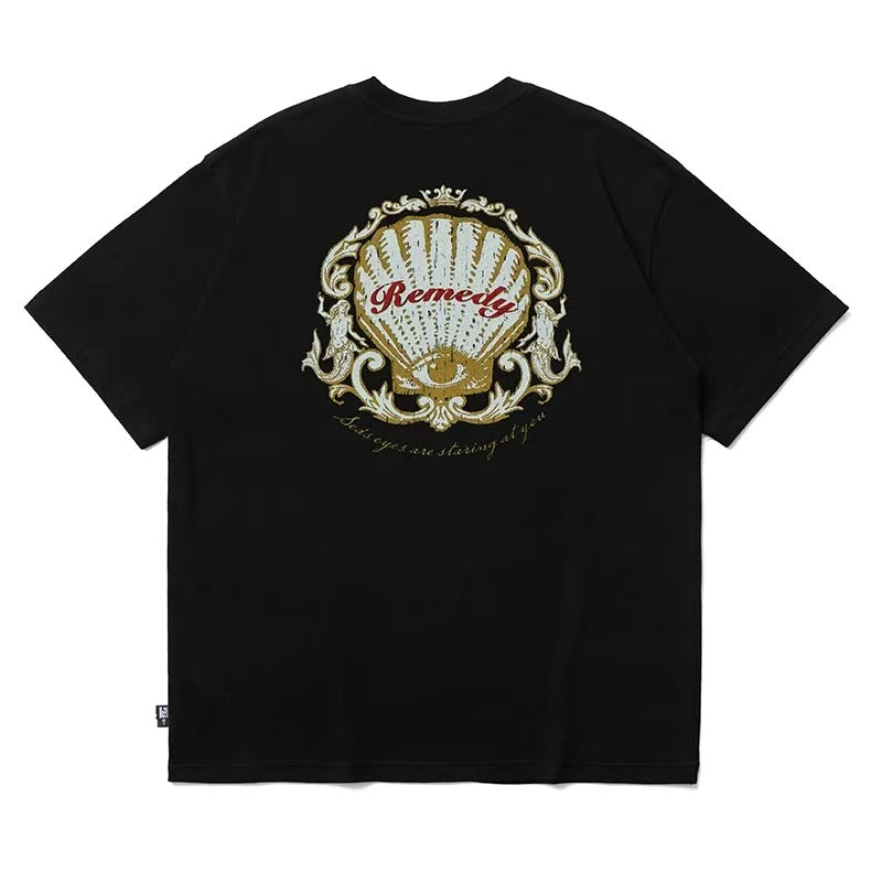 REMEDY Retro Judgment Eye Shell Print Short-Sleeve T-Shirt