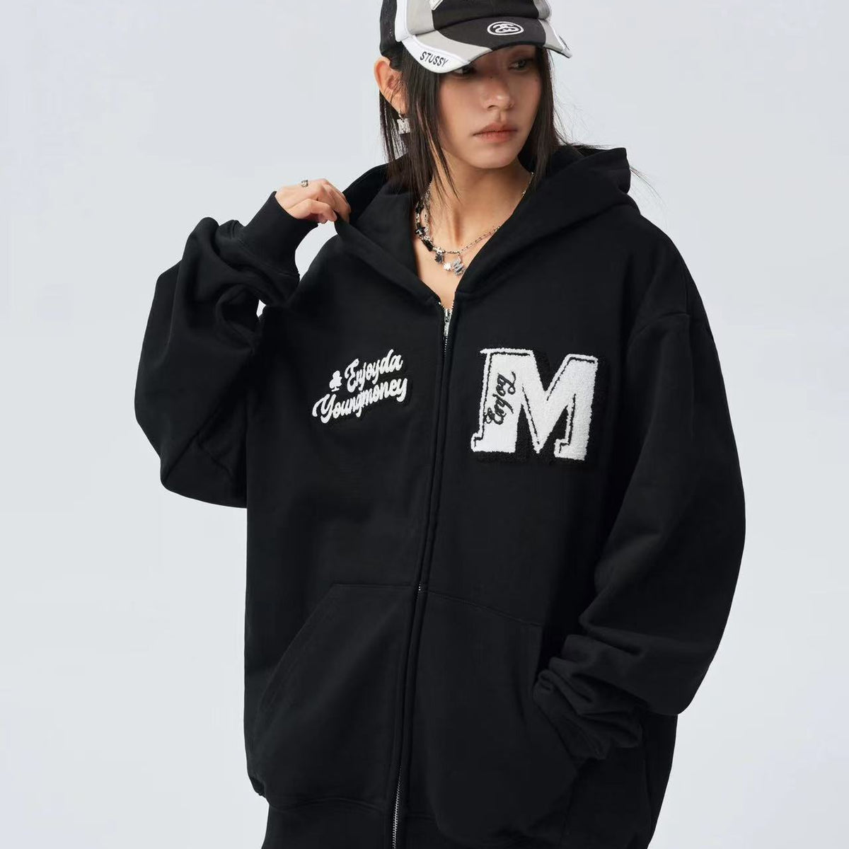 MEDM Retro Logo Towel Embroidered Zipper Hoodie