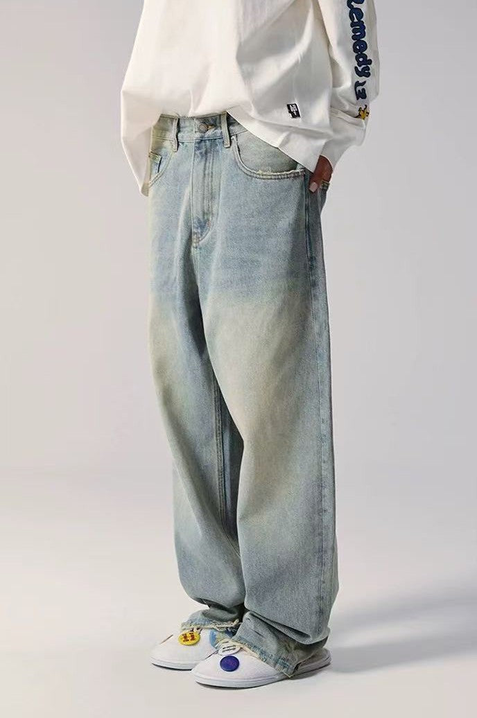 REMEDY Retro Washed Frayed Jeans
