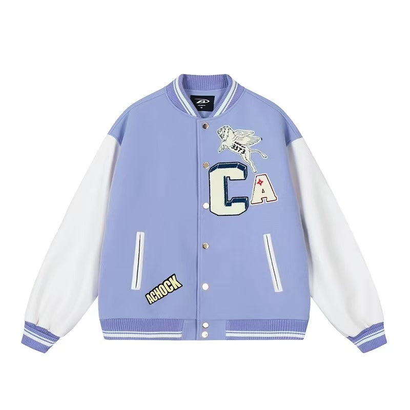 ACHOCK Simple Campus Baseball Jacket
