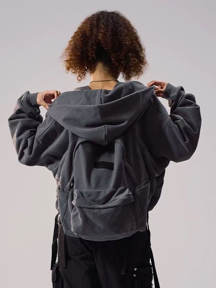 REMEDY Logo Print Hooded Backpack Sweatshirt