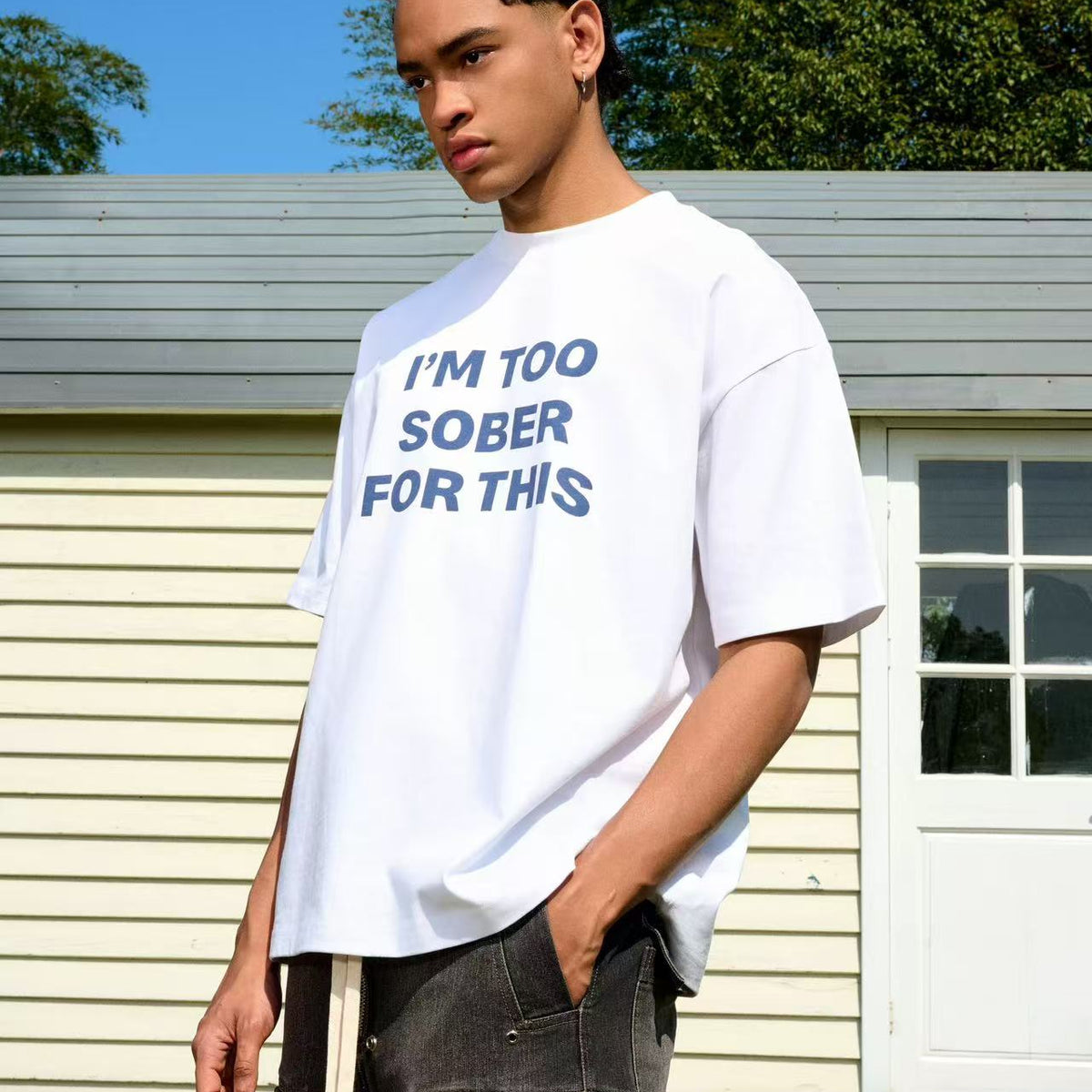 AFGK Slogan Ring LOGO Short-sleeved T-shirt
