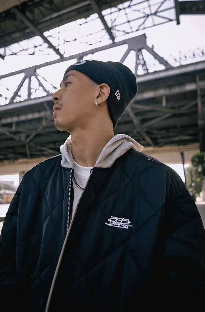 REMEDYxSTA Embroidered Quilted Baseball Hooded Jersey