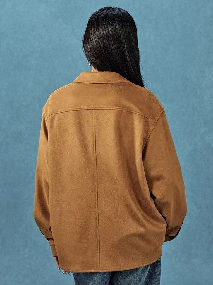 MEDM  Basic Logo Suede Shirt Jacket