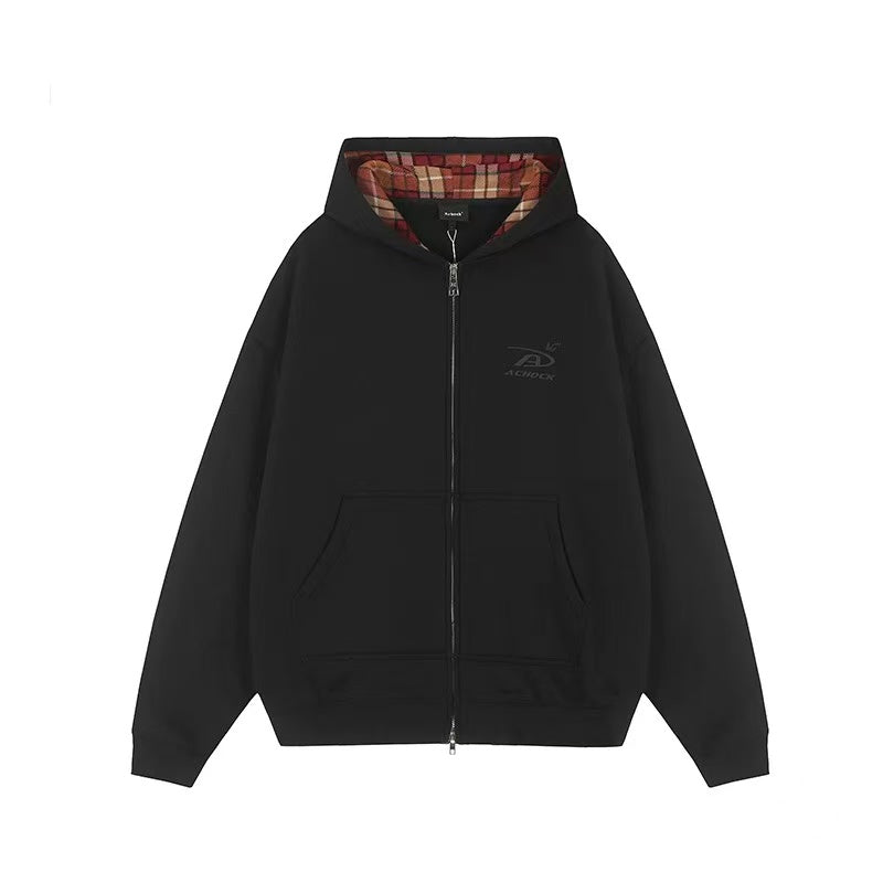 ACHOCK Logo Embroidery Zipper Hoodie