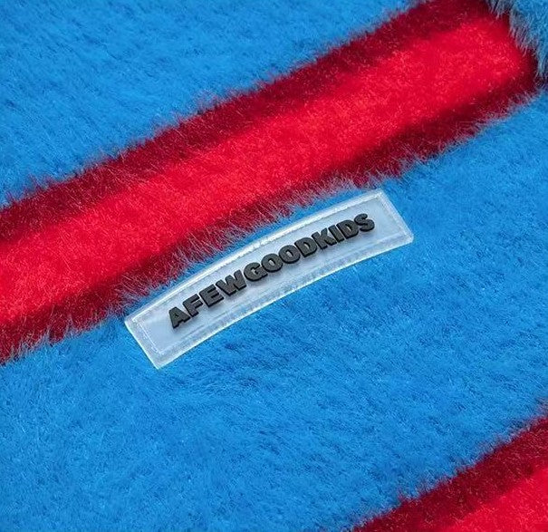 AFGK Striped Zip Hooded Cardigan Sweater