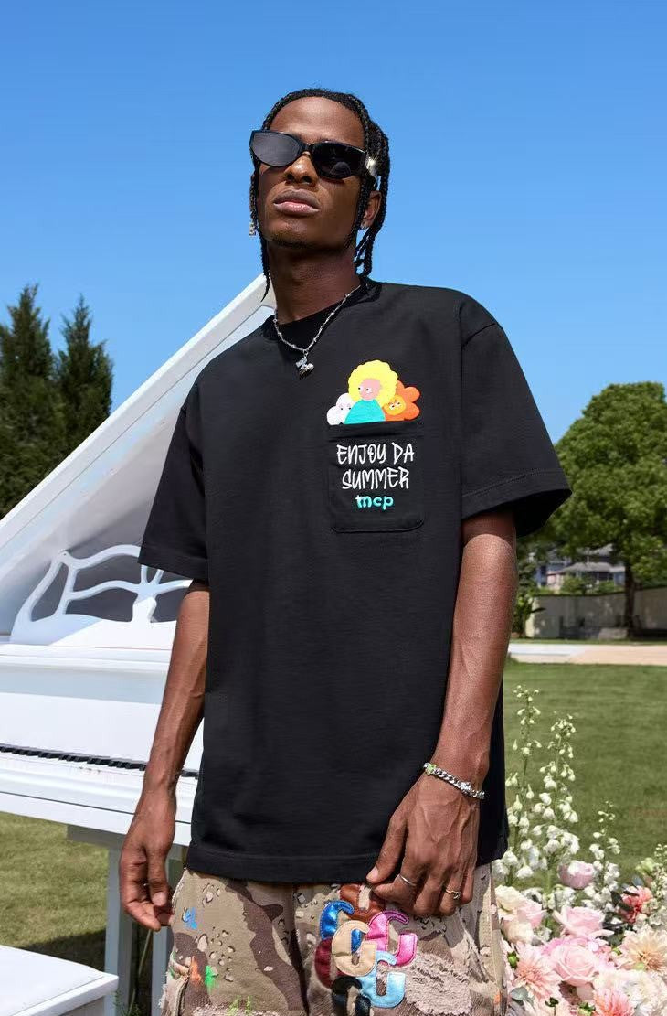 MEDM Cartoon Pocket Short-sleeve T-shirt