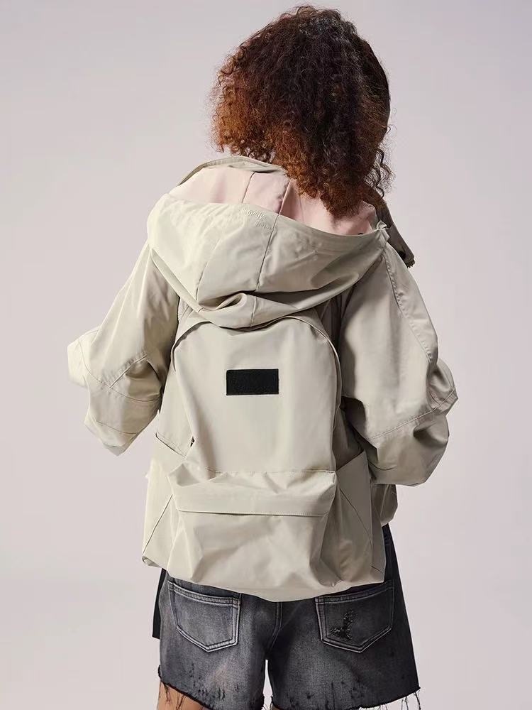 REMEDY Logo Print Backpacking Trench Coat