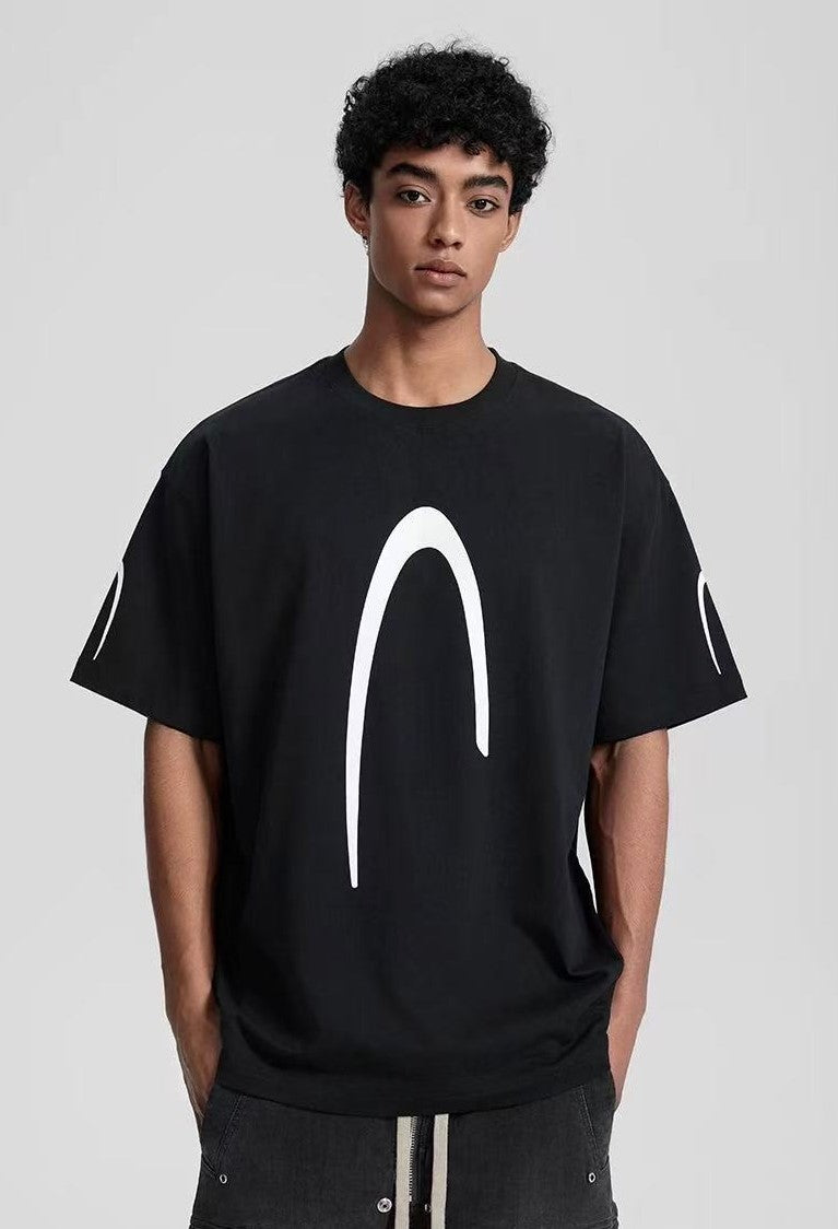 ACHOCK Street Wear Simple Basic Printed T-shirt