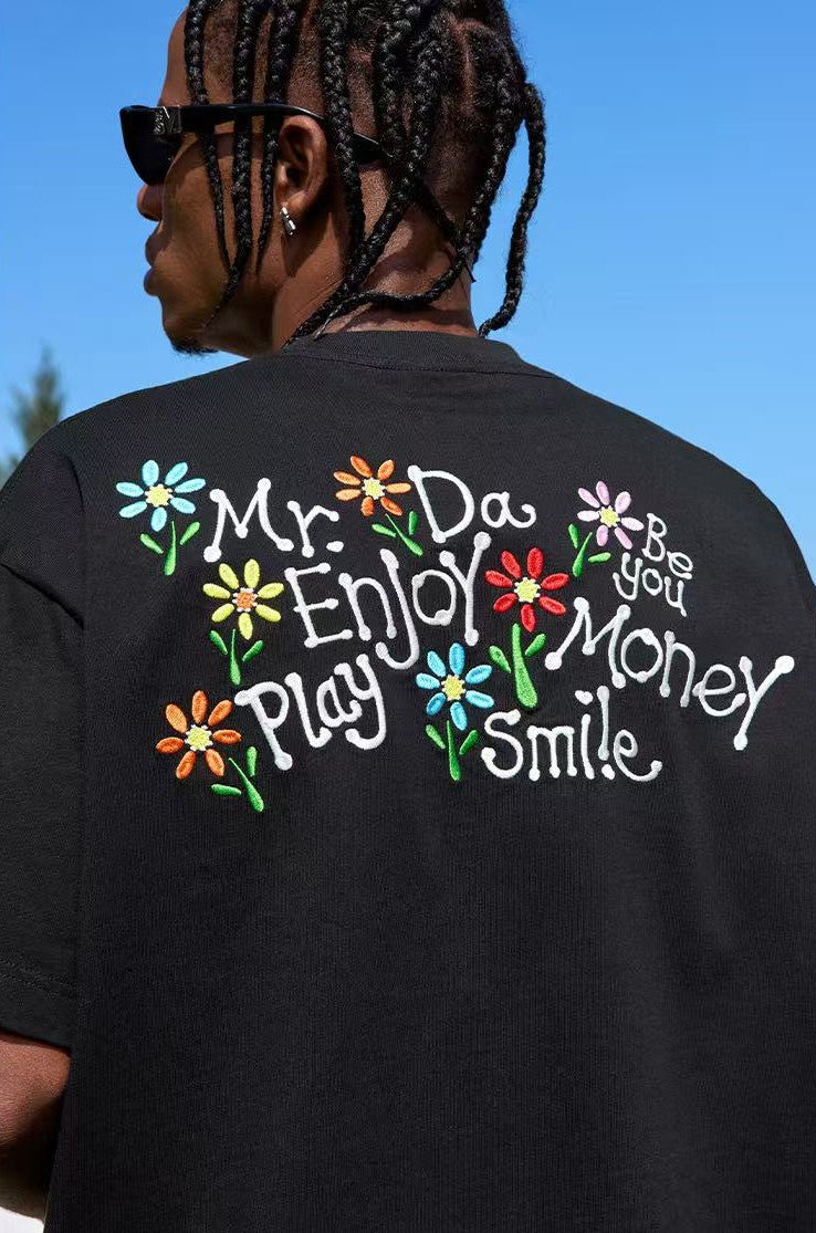 MEDM Scattered Flower Short-sleeved T-shirt