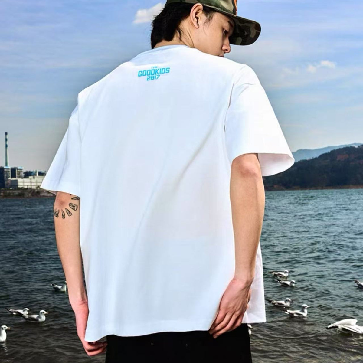 AFGK  Shattered Embroidery Short Sleeve T-Shirt