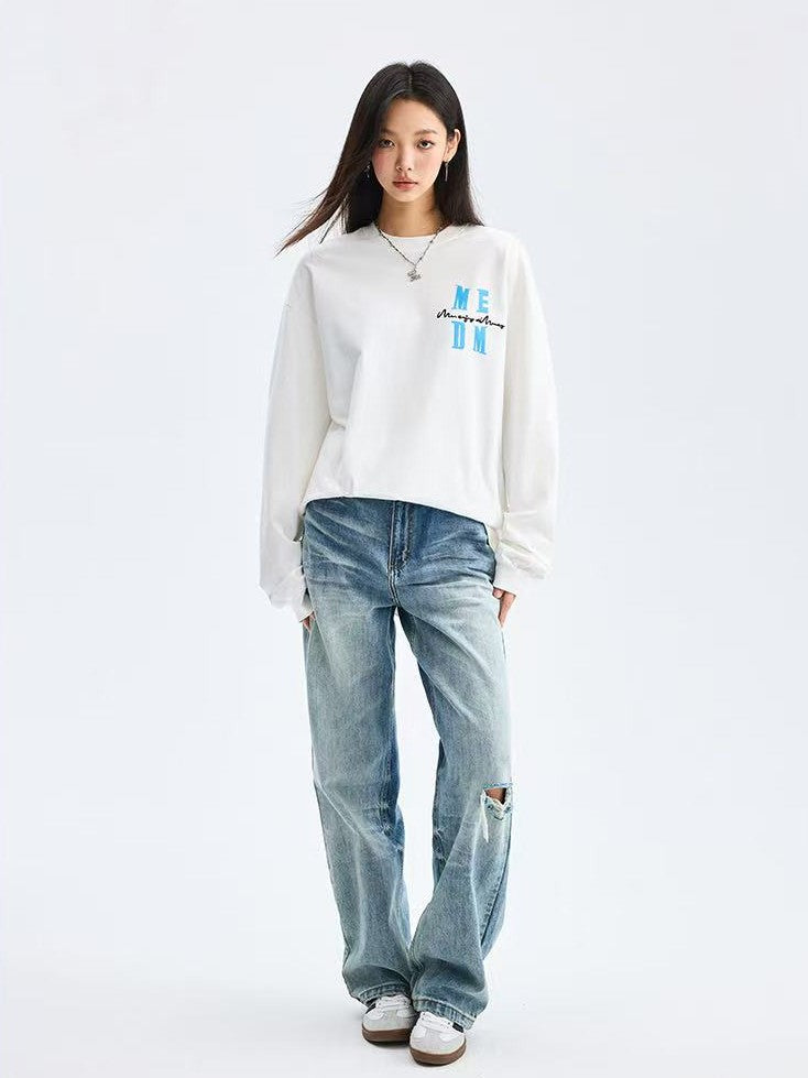 MEDM Colorful Fun Font Long-sleeve T-shirt