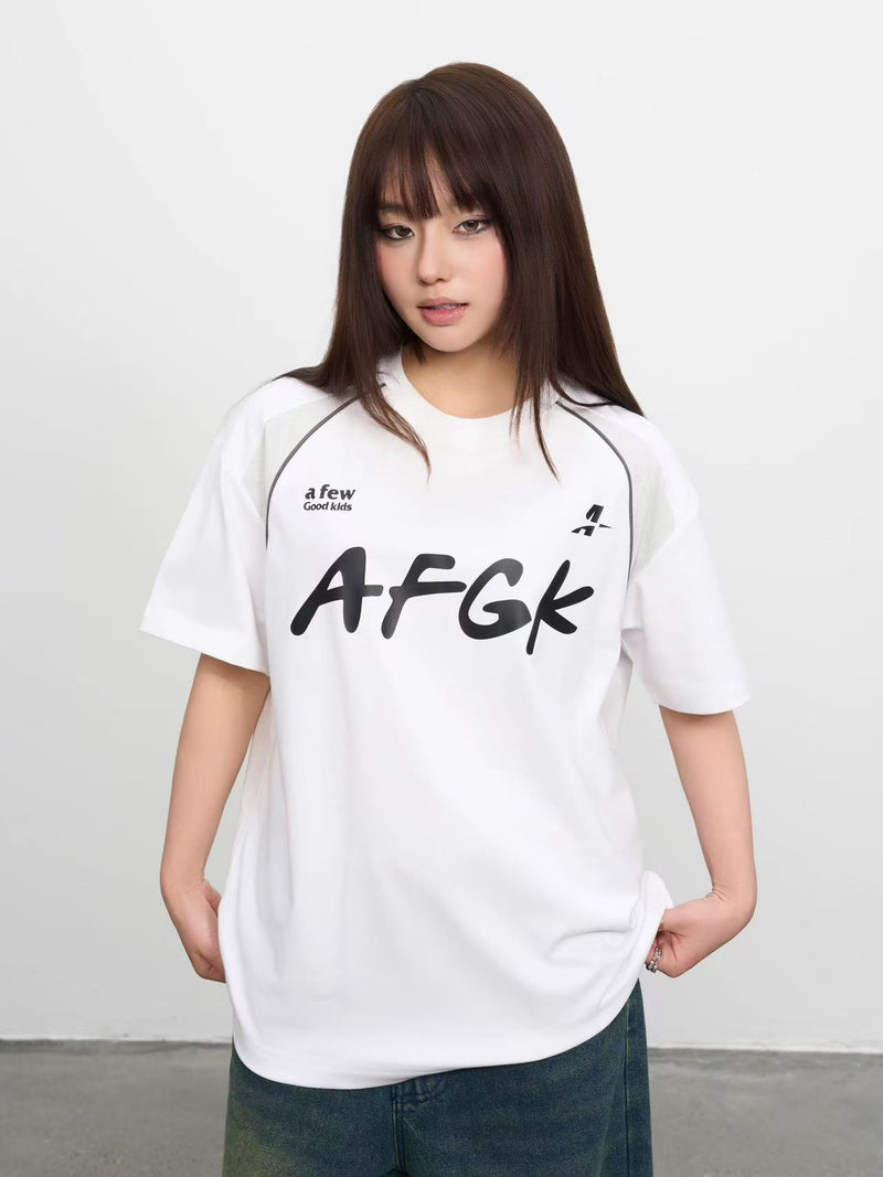 AFGK Mesh Panel Short-sleeved T-shirt