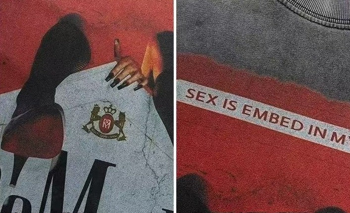 REMEDY Distressed Marlboro Design Short-sleeve T-Shirt