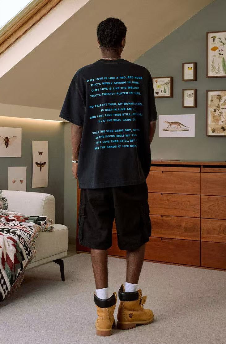 MEDM Rose and Sword Print Short-sleeve T-Shirt