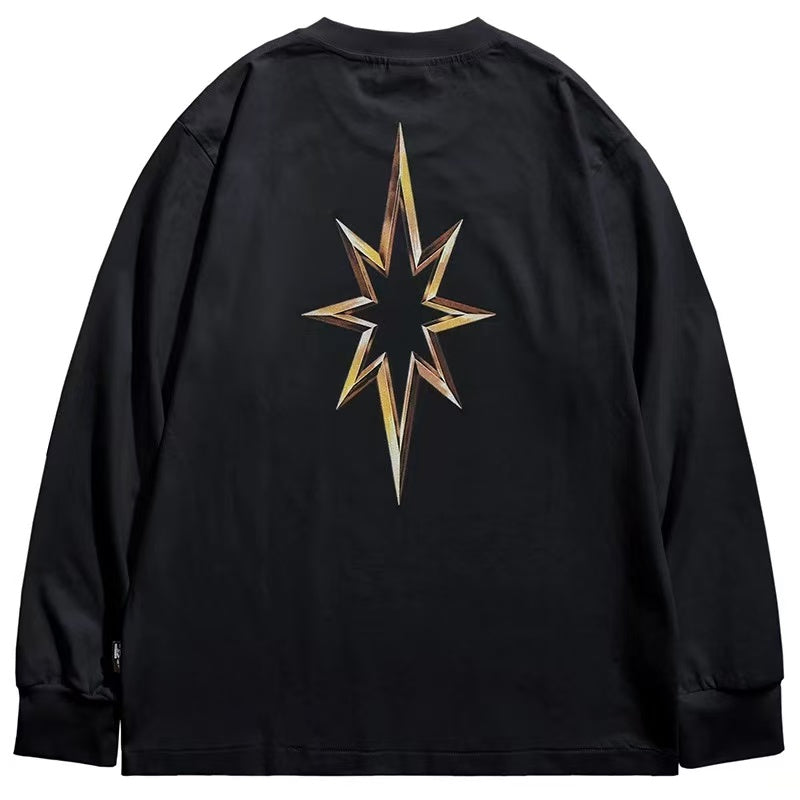REMEDY Octagram Star Print Long-sleeve Tee