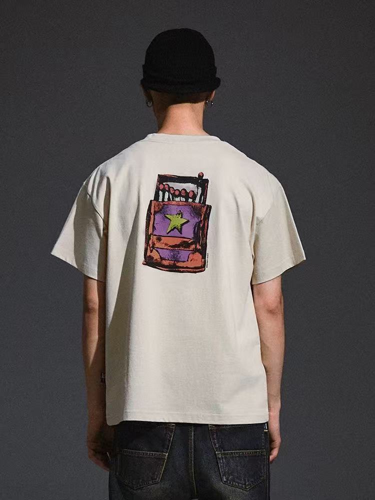 REMEDY Vintage War Cease Match Print Short-sleeve T-shirt