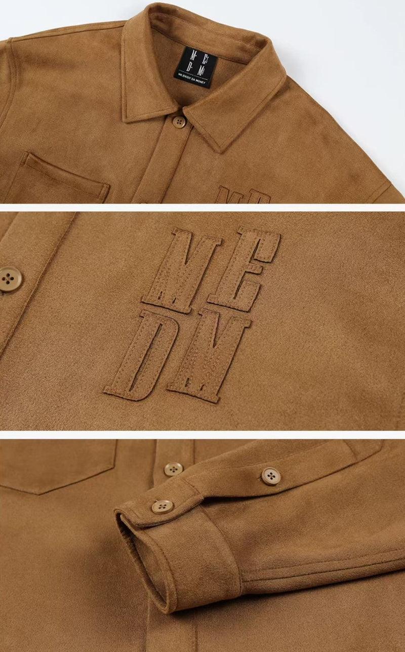 MEDM  Basic Logo Suede Shirt Jacket