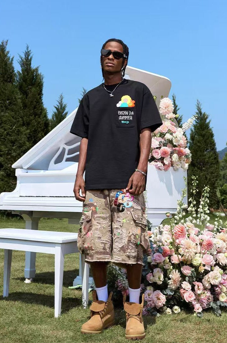 MEDM Cartoon Pocket Short-sleeve T-shirt