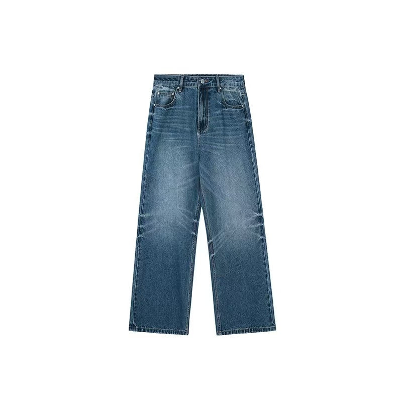 ACHOCK Vintage Washed Logo Stitching Jeans