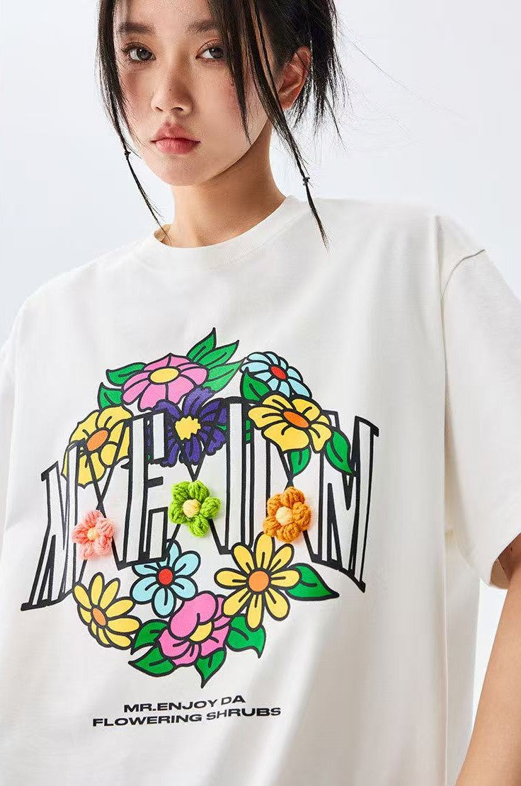MEDM Hydrangea Design Short-sleeved T-shirt